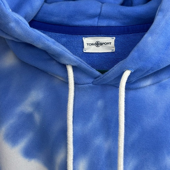 NWOT Tory Burch Sport Oversized Tie-Dye Hoodie – Blue Sky Size XL - Picture 4 of 7
